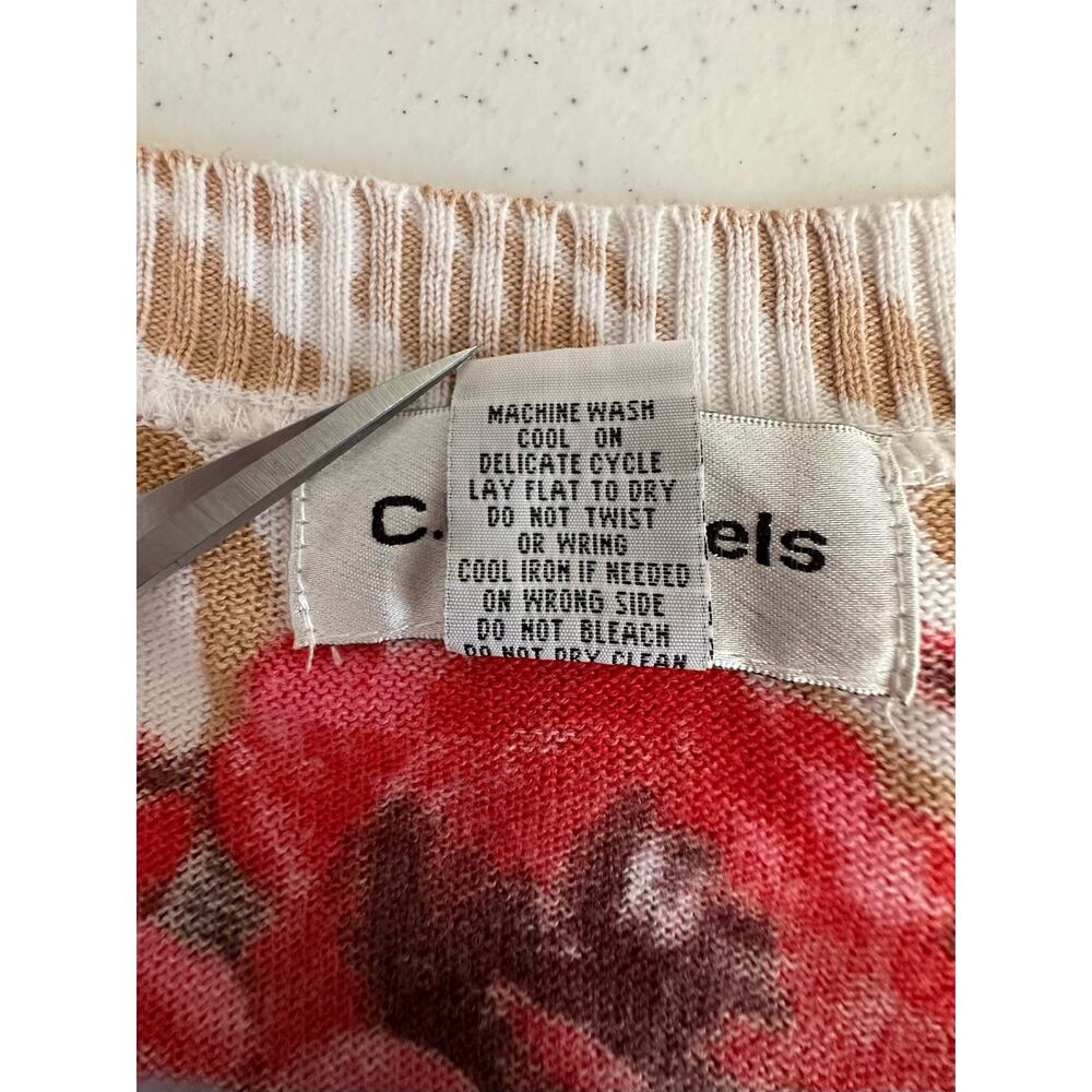 CD Daniels‎ Womens Sweater Size 3X Red Rose Floral Animal Print Faux Cardigan - Picture 4 of 9